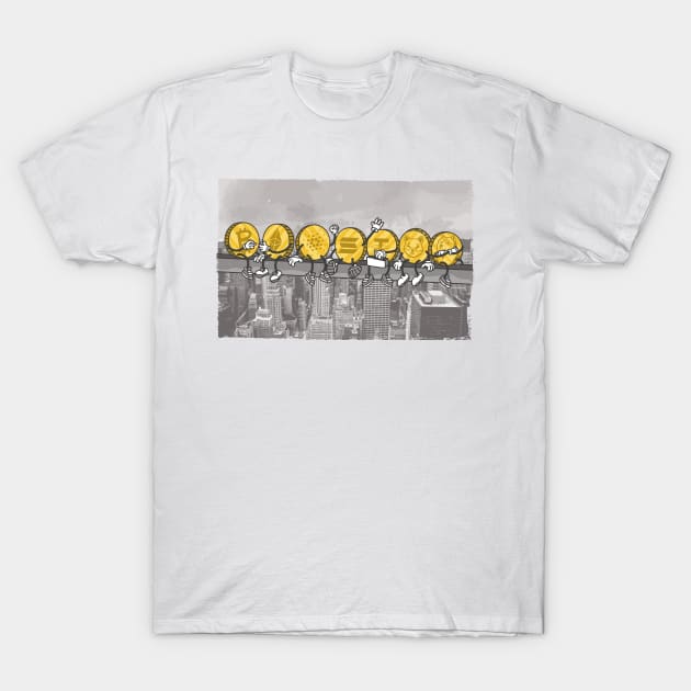 Bitcoin Workers P R t shirt T-Shirt by LindenDesigns